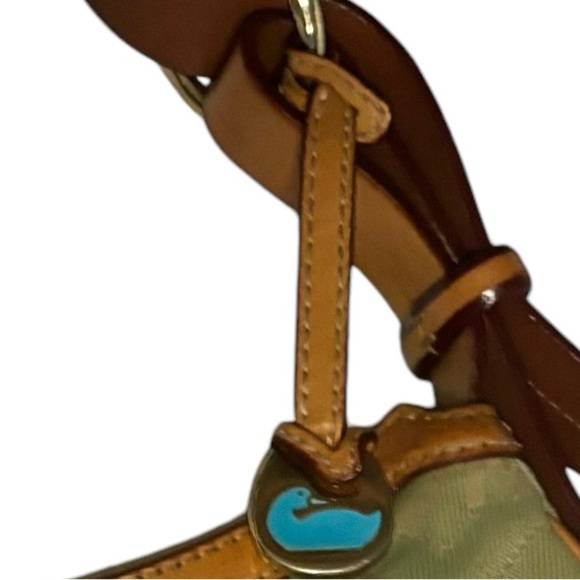 DOONEY & BOURKE RARE CANVAS CRESENT CIRCLE SHOULDER HOBO BAG SATCHEL-GREEN 🍉 - Picture 9 of 12